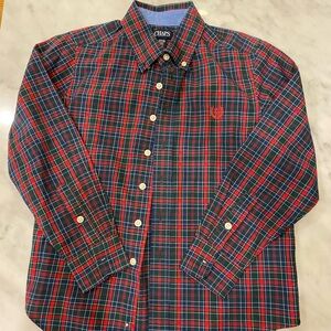 Chaps Plaid Boys Collared Button up Shirt size 10-12